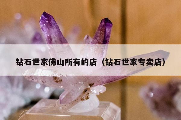 钻石世家佛山所有的店（钻石世家专卖店）