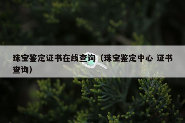 珠宝鉴定证书在线查询（珠宝鉴定中心 证书查询）