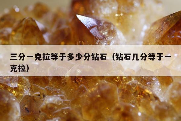 三分一克拉等于多少分钻石（钻石几分等于一克拉）