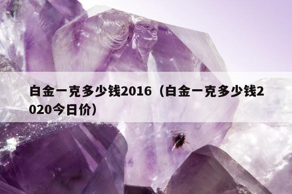 白金一克多少钱2016（白金一克多少钱2020今日价）