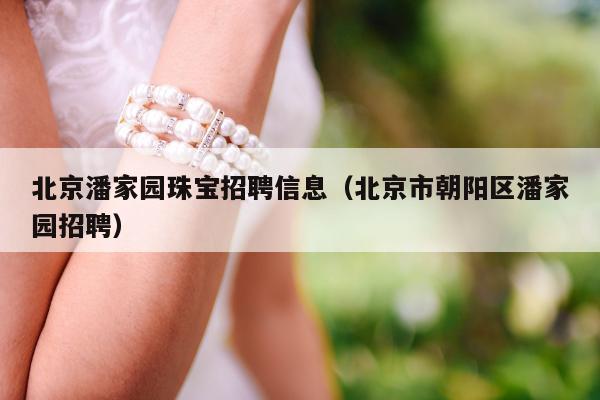 北京潘家园珠宝招聘信息（北京市朝阳区潘家园招聘）