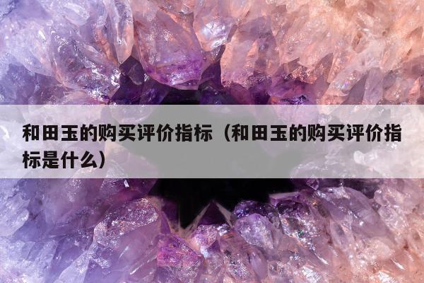 和田玉的购买评价指标（和田玉的购买评价指标是什么）