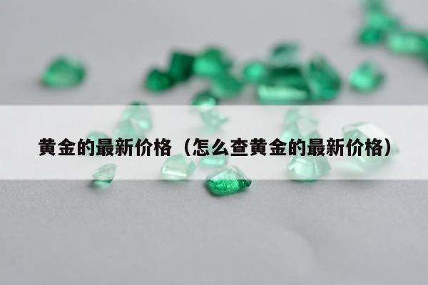黄金的最新价格（怎么查黄金的最新价格）