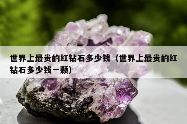 世界上最贵的红钻石多少钱（世界上最贵的红钻石多少钱一颗）