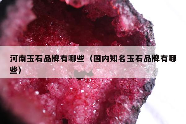 河南玉石品牌有哪些（国内知名玉石品牌有哪些）