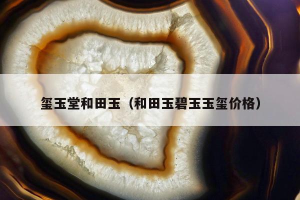 玺玉堂和田玉（和田玉碧玉玉玺价格）