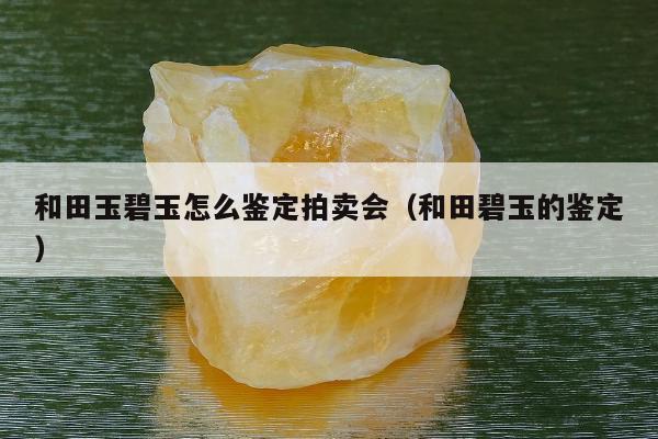 和田玉碧玉怎么鉴定拍卖会（和田碧玉的鉴定）
