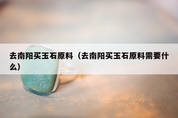 去南阳买玉石原料（去南阳买玉石原料需要什么）