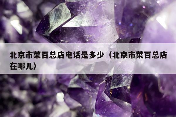 北京市菜百总店电话是多少（北京市菜百总店在哪儿）