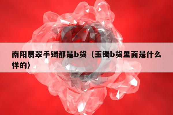 南阳翡翠手镯都是b货（玉镯b货里面是什么样的）
