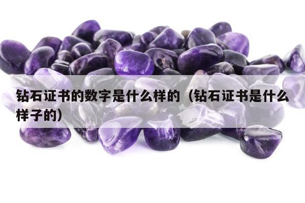 钻石证书的数字是什么样的（钻石证书是什么样子的）