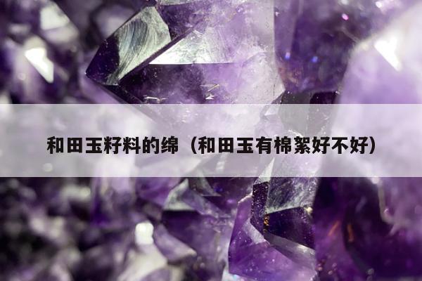 和田玉籽料的绵（和田玉有棉絮好不好）