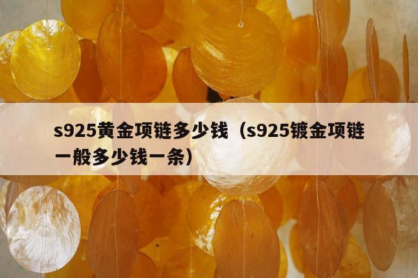 s925黄金项链多少钱（s925镀金项链一般多少钱一条）