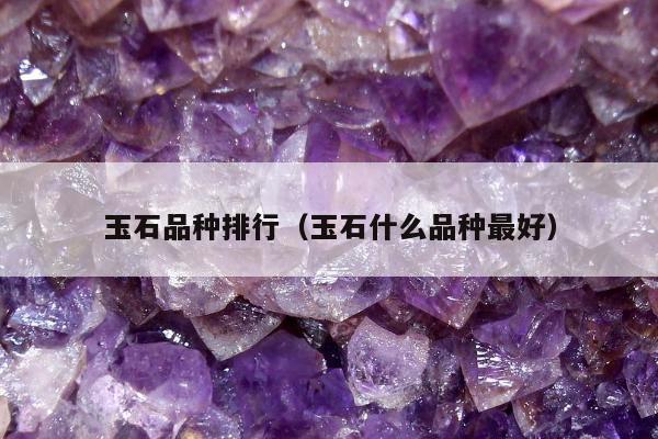 玉石品种排行（玉石什么品种最好）