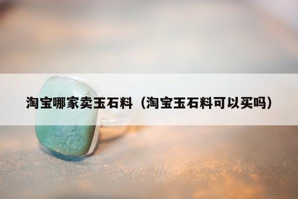 淘宝哪家卖玉石料（淘宝玉石料可以买吗）