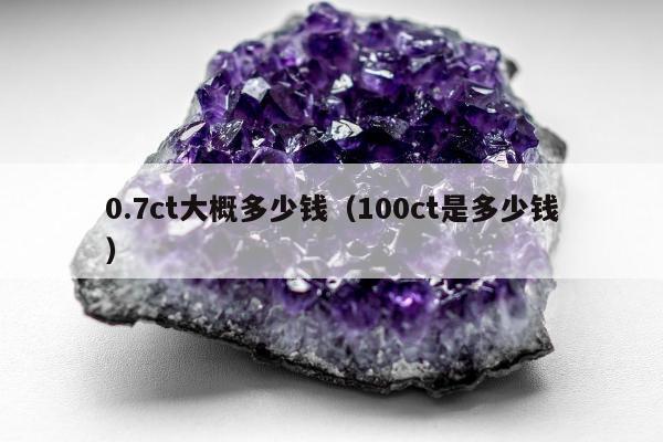 .7ct大概多少钱（100ct是多少钱）"