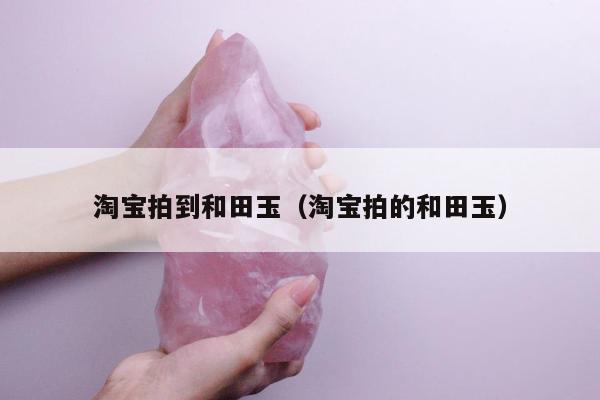淘宝拍到和田玉（淘宝拍的和田玉）