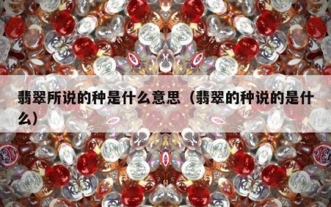 翡翠所说的种是什么意思（翡翠的种说的是什么）