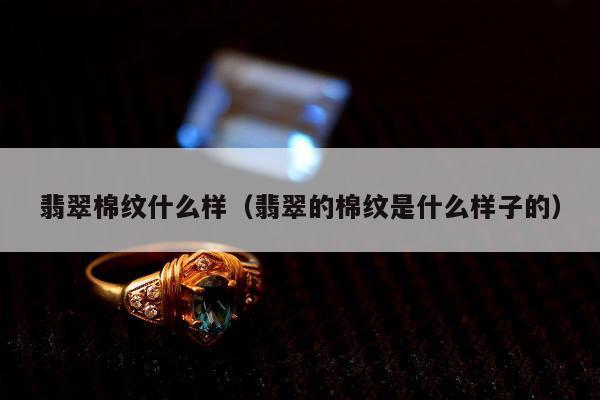 翡翠棉纹什么样（翡翠的棉纹是什么样子的）