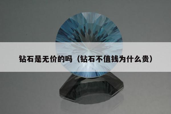 钻石是无价的吗（钻石不值钱为什么贵）
