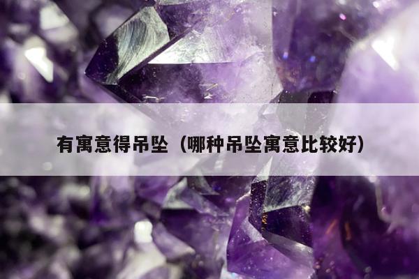 有寓意得吊坠（哪种吊坠寓意比较好）
