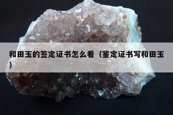 和田玉的签定证书怎么看（鉴定证书写和田玉）