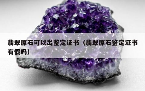 翡翠原石可以出鉴定证书（翡翠原石鉴定证书有假吗）