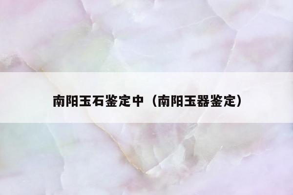 南阳玉石鉴定中（南阳玉器鉴定）