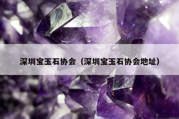 深圳宝玉石协会（深圳宝玉石协会地址）