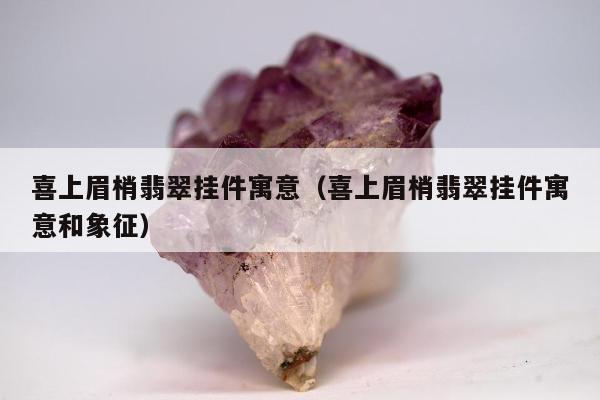 喜上眉梢翡翠挂件寓意（喜上眉梢翡翠挂件寓意和象征）