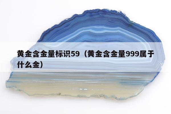 黄金含金量标识59（黄金含金量999属于什么金）