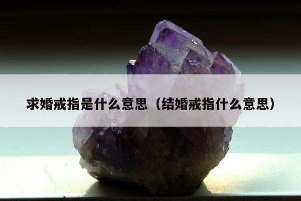 求婚戒指是什么意思（结婚戒指什么意思）