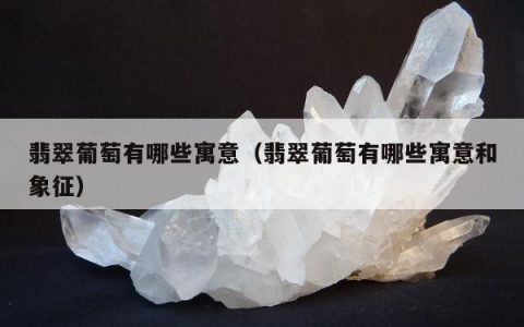 翡翠葡萄有哪些寓意（翡翠葡萄有哪些寓意和象征）