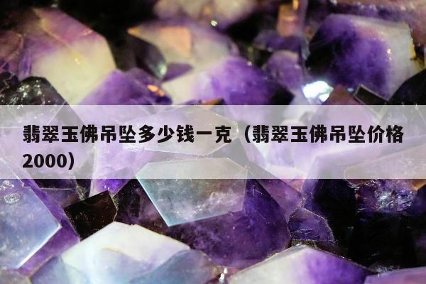 翡翠玉佛吊坠多少钱一克（翡翠玉佛吊坠价格2000）