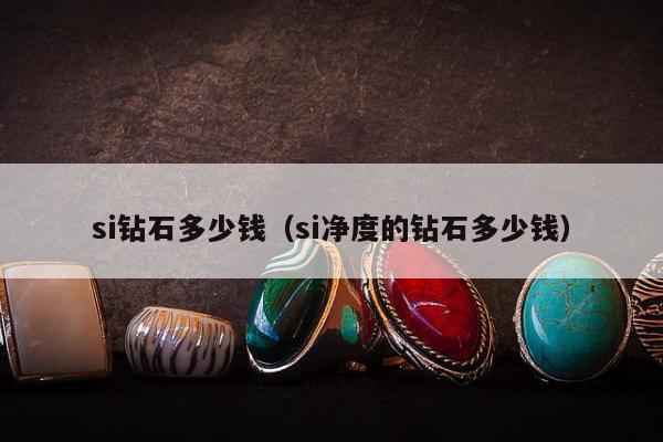 si钻石多少钱（si净度的钻石多少钱）
