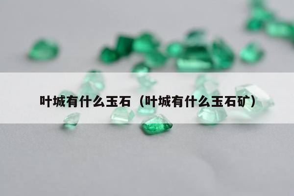 叶城有什么玉石（叶城有什么玉石矿）
