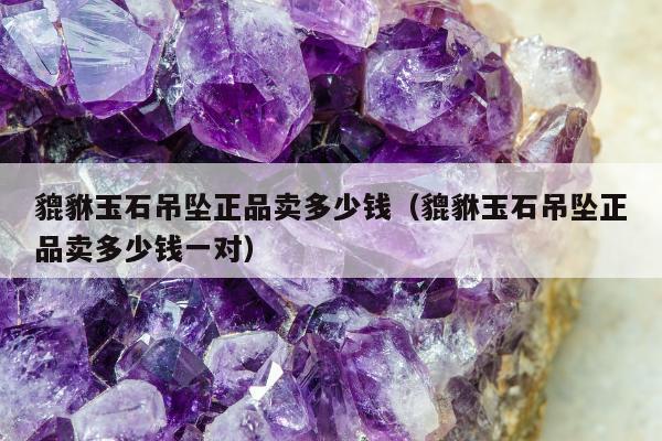 貔貅玉石吊坠正品卖多少钱（貔貅玉石吊坠正品卖多少钱一对）