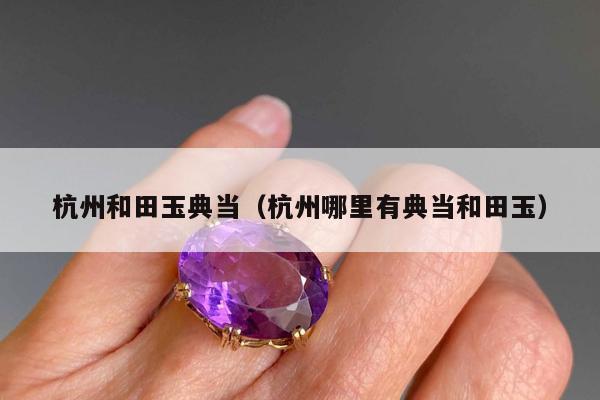 杭州和田玉典当（杭州哪里有典当和田玉）