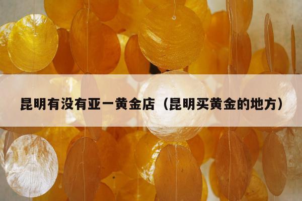 昆明有没有亚一黄金店（昆明买黄金的地方）