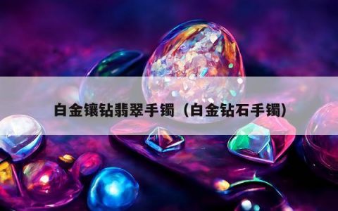 白金镶钻翡翠手镯（白金钻石手镯）