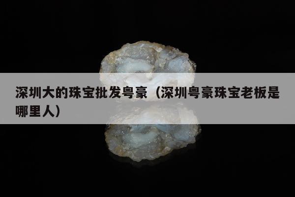 深圳大的珠宝批发粤豪（深圳粤豪珠宝老板是哪里人）