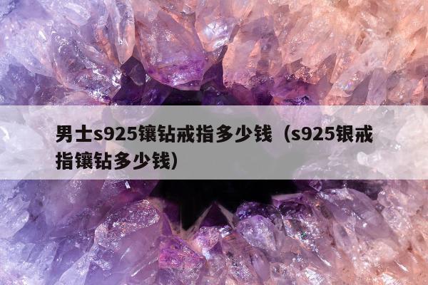 男士s925镶钻戒指多少钱（s925银戒指镶钻多少钱）