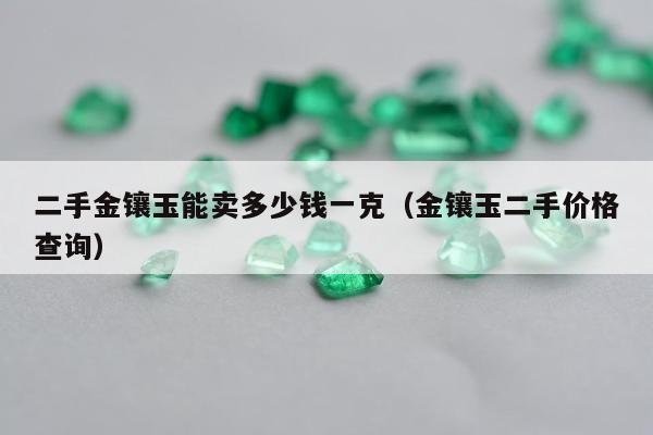 二手金镶玉能卖多少钱一克（金镶玉二手价格查询）
