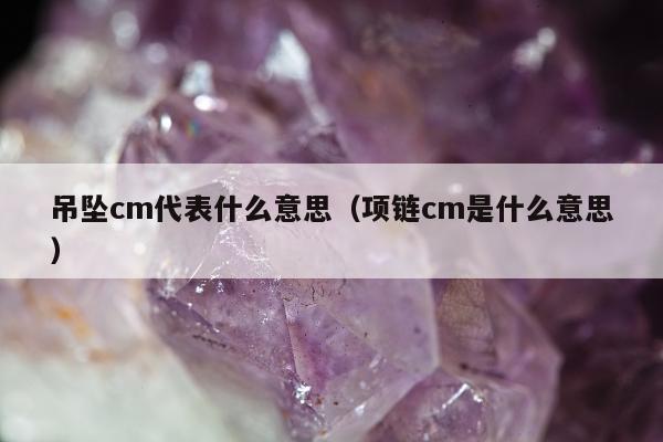吊坠cm代表什么意思（项链cm是什么意思）