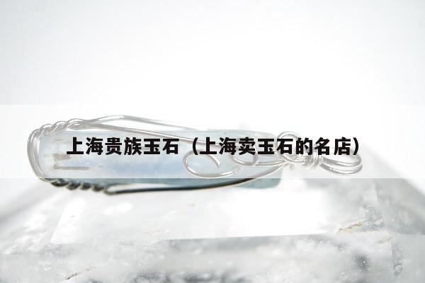 上海贵族玉石（上海卖玉石的名店）