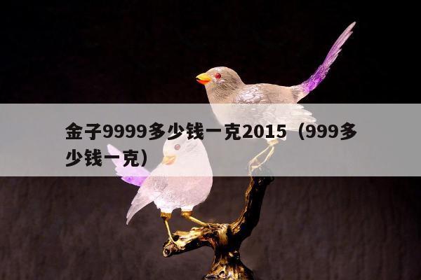 金子9999多少钱一克2015（999多少钱一克）