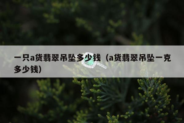 一只a货翡翠吊坠多少钱（a货翡翠吊坠一克多少钱）