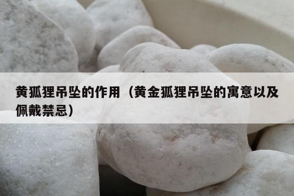 黄狐狸吊坠的作用（黄金狐狸吊坠的寓意以及佩戴禁忌）