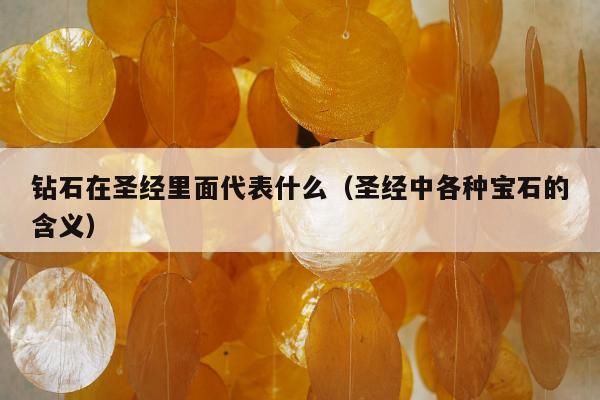 钻石在圣经里面代表什么（圣经中各种宝石的含义）