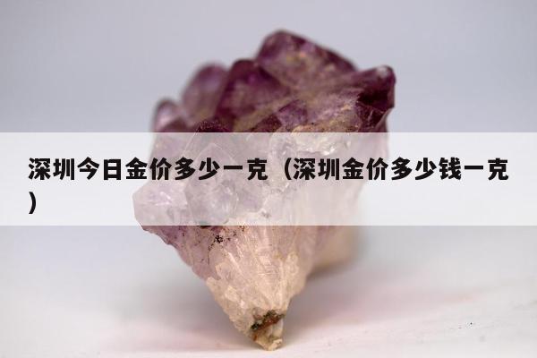 深圳今日金价多少一克（深圳金价多少钱一克）